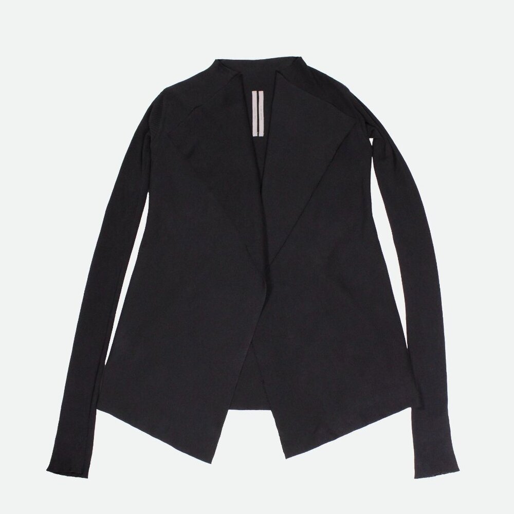 Rick Owens - SS17 Walrus Waterfall Collar Cardigan - IT S/US S - Black